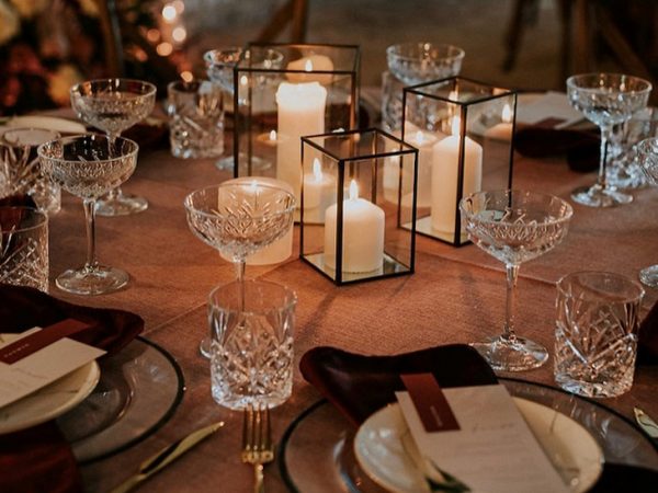 romantic candlelit wedding reception