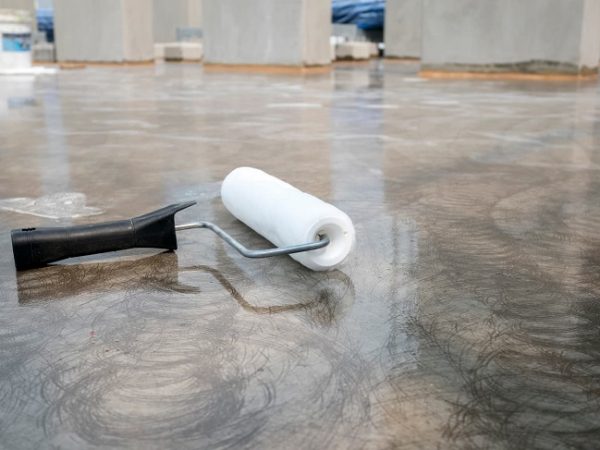 floor covered in epoxy waterproof sealant